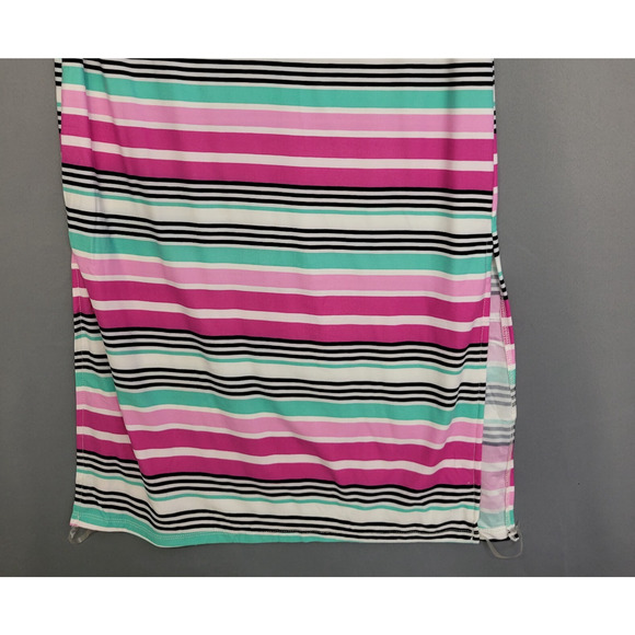 Bobbie Brooks Maxi Dress Womens Medium Striped Soft Pink Blue Sleeveless New - Picture 5 of 11